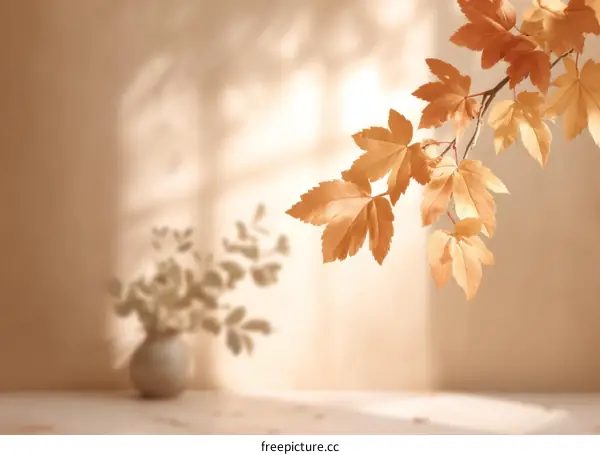 Autumnal Leaves in Soft Sunlight