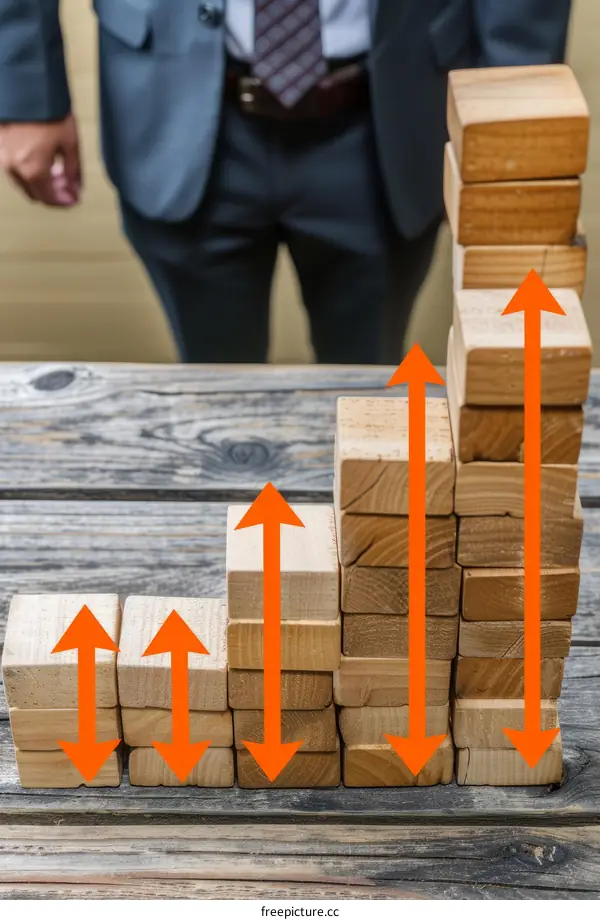 Businessman looking at a chart of his company's stock price going up