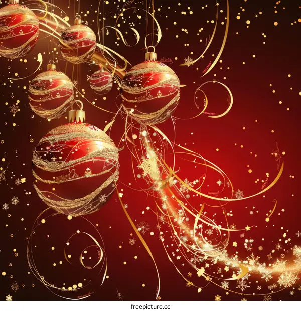 Sparkling Red and Gold Christmas Ornaments