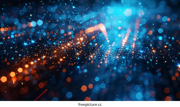 Abstract Shimmering Orange Blue Holidy Background