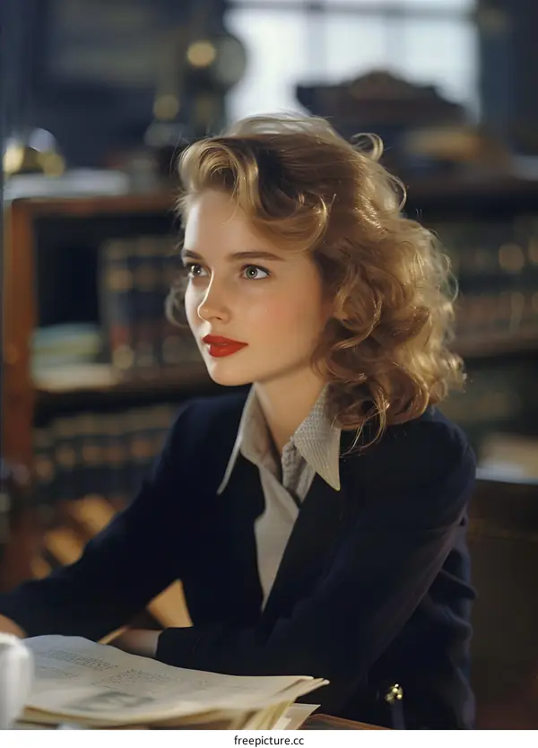 portrait of a beautiful woman in a vintage style