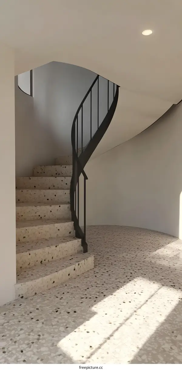 Modern Interior Design with Curved Staircase