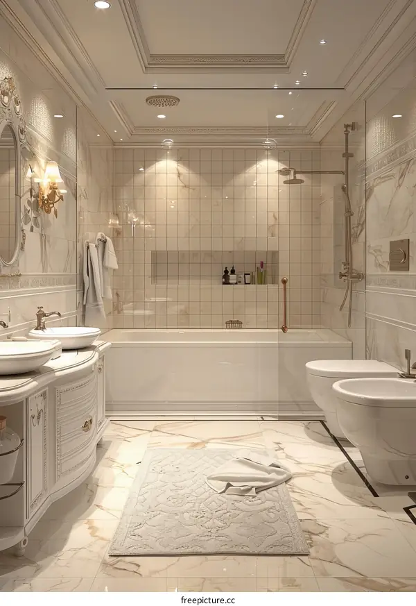 Luxury Elegant Bathroom Interior Design