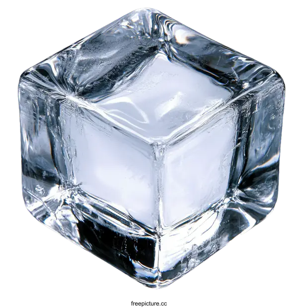 [Transparent Background PNG]Single Square Ice Cube Close-up