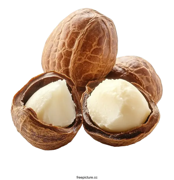 [Transparent Background PNG]Shea Butter Nut Close Up High Quality Food Image