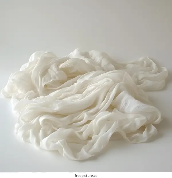 White Fabric on White Background