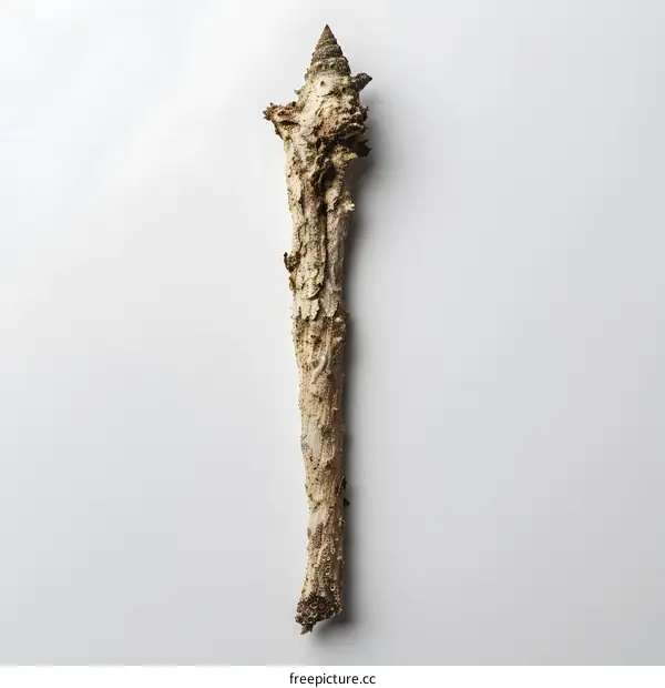 Single seashell on a white background