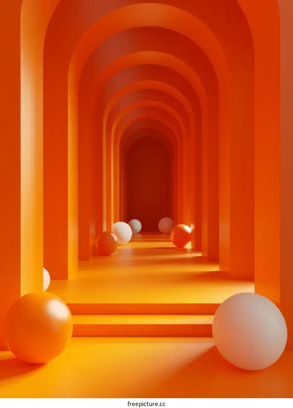 Orange 3D rendered archway
