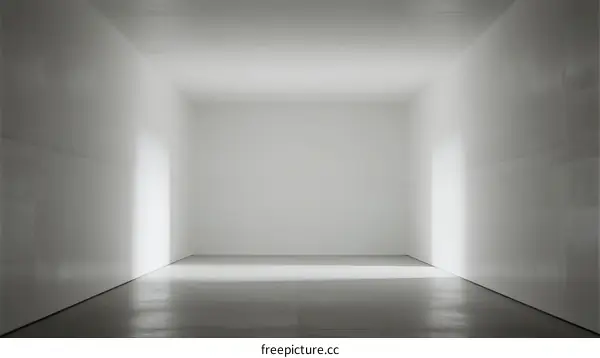A Minimalist White Room with Soft Light Ingress and Empty Space