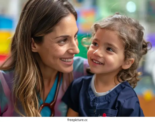Pediatrician with young patient