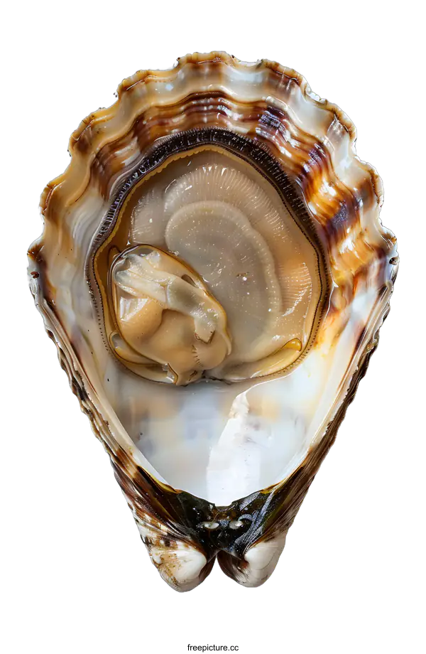 [Transparent Background PNG]A close up image of an oyster on a white background