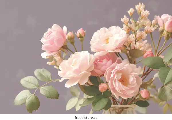 Delicate Pastel Roses Bouquet