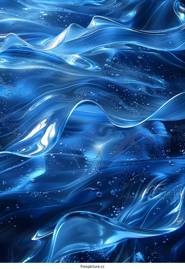 Abstract Blue Water Waves Background