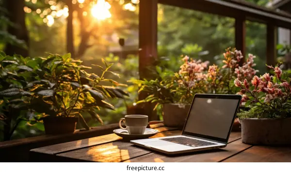 Home Office Vibes: Tranquil Workspace with Nature's Embrace