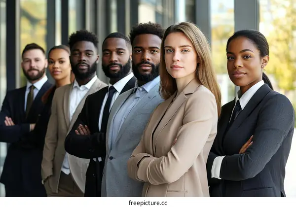 Diverse Business Team Standing in Line