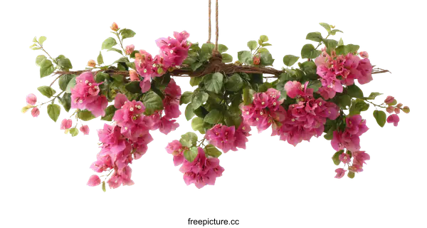 [Transparent Background PNG]Pink Bougainvillea Hanging Arrangement