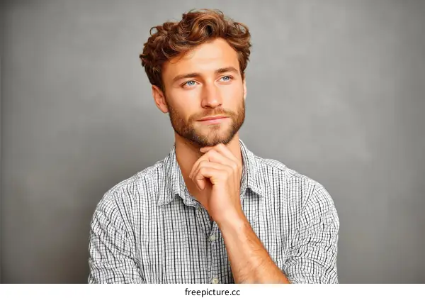 Thoughtful Caucasian Man Portrait