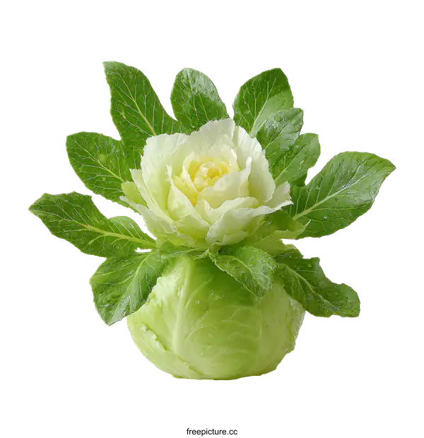[Transparent Background PNG]Fresh and Vibrant Cabbage Display