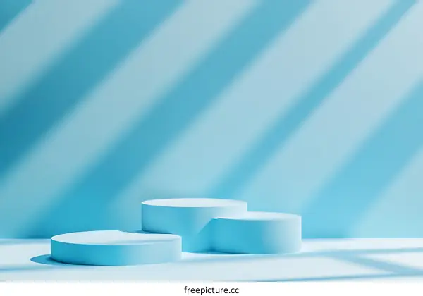 Light Blue Abstract Display Podiums