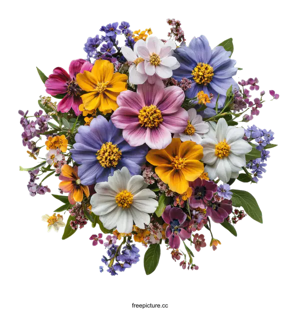 [Transparent Background PNG]Colorful Flower Bouquet Arrangement
