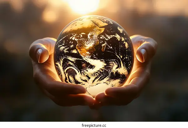 Protecting the Earth Hands Holding the Globe