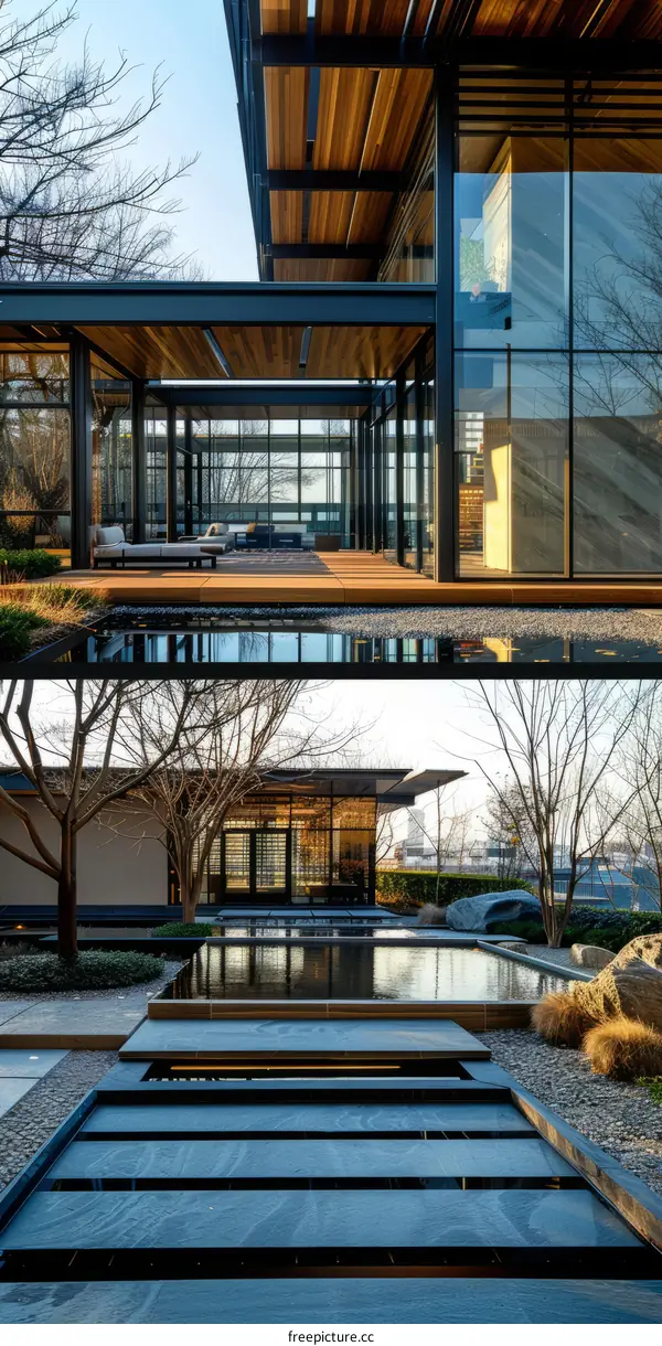 Modern Courtyard House with Simple and Elegant Design