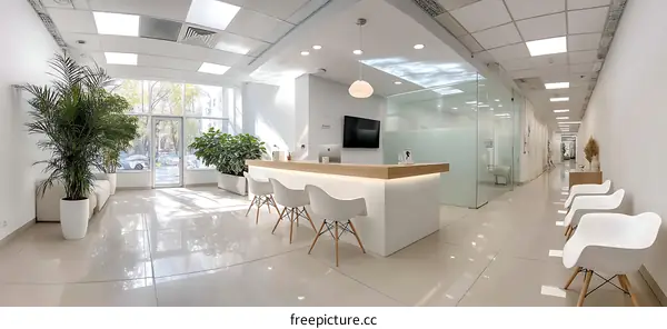 Modern Clean Clinic Reception Area