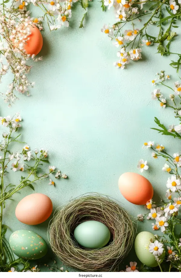 Easter Eggs Decorated with Flowers