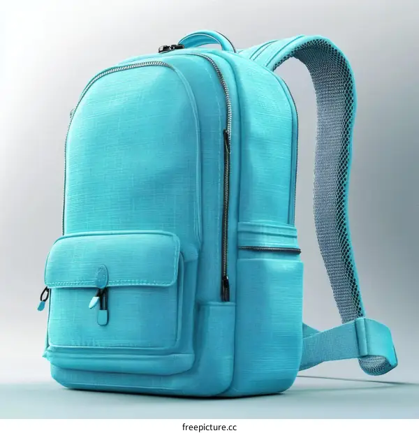 Light Teal Backpack Design Illustration