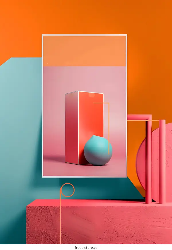 Modern Abstract Geometric Shapes Artwork With Minimalist Product Packaging Design