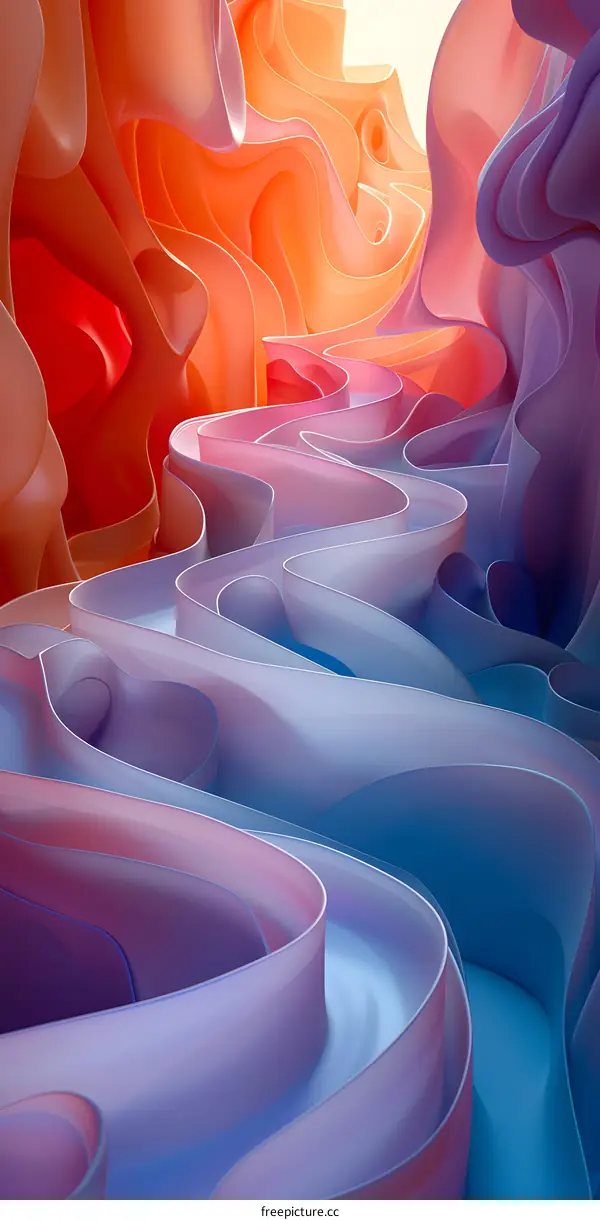 Abstract 3D Colorful Waves Background