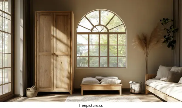 Warm and Cozy Wooden Living Room Interior Design