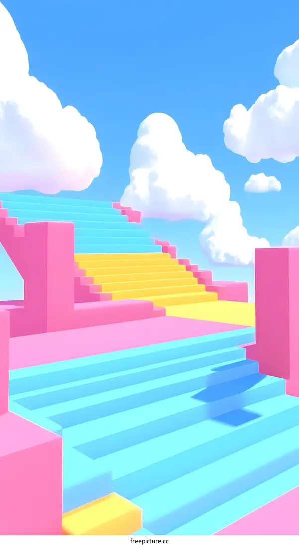 Colorful Stairs to the Sky