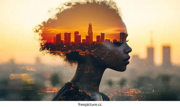 Inner City Dreamscape of a Black Woman