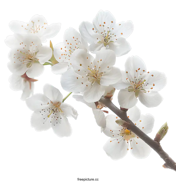 [Transparent Background PNG]White Flowers on a Branch