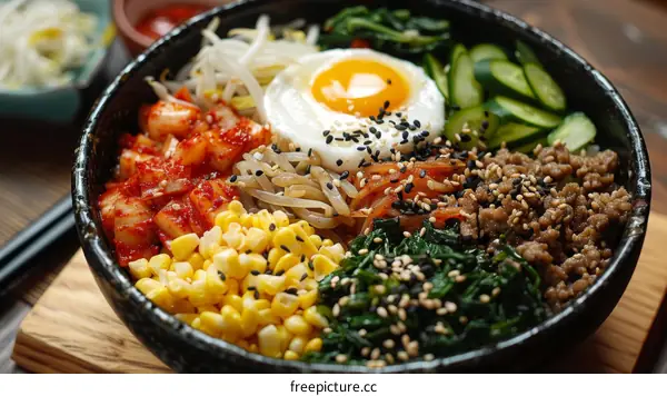 Korean Bibimbap: Colorful & Delicious Bowl of Rice, Vegetables & Beef