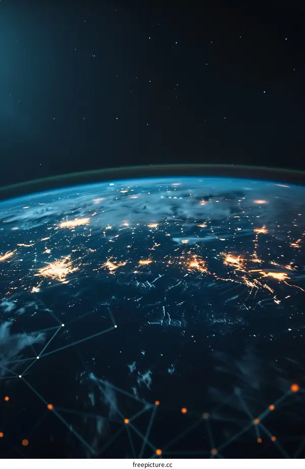 Earth at Night: City Lights and a Glowing Network