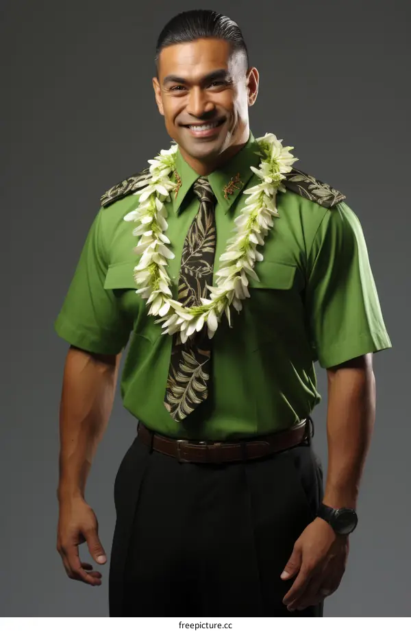 Portrait of a smiling man wearing a green shirt and a tie