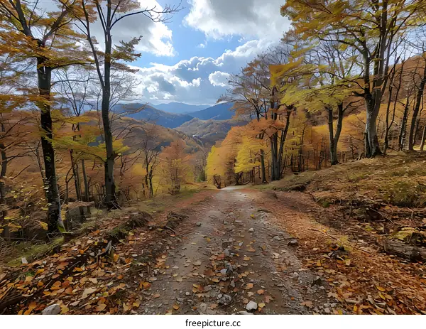 A Forest Trail in Autumn
