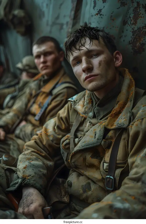 World War Two Soldiers In Trench