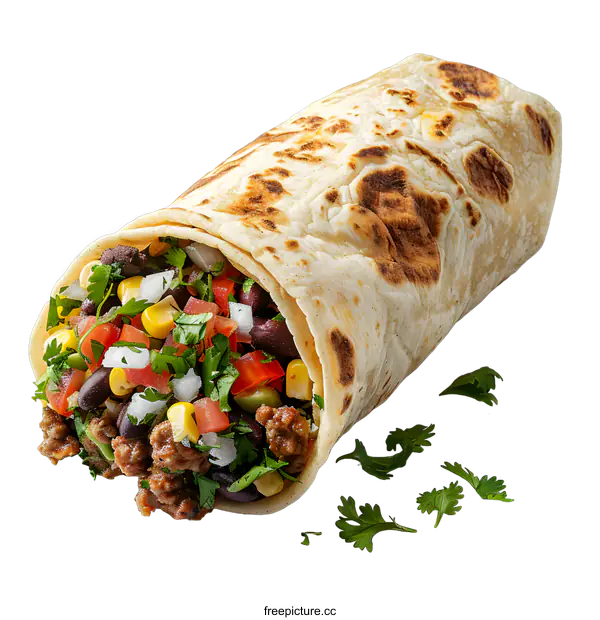 [Transparent Background PNG]Beef and bean burrito