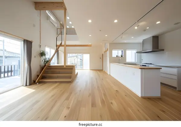 Modern Open Plan Kitchen And Living Room Interior Design