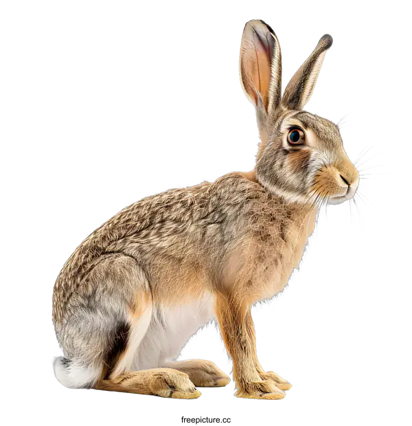 [Transparent Background PNG]Alert Rabbit on White Background