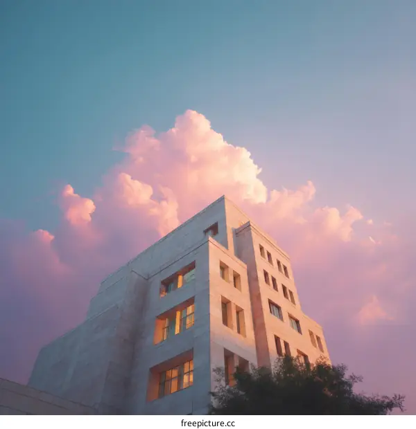 Pastel Sky Meets Modern Architecture