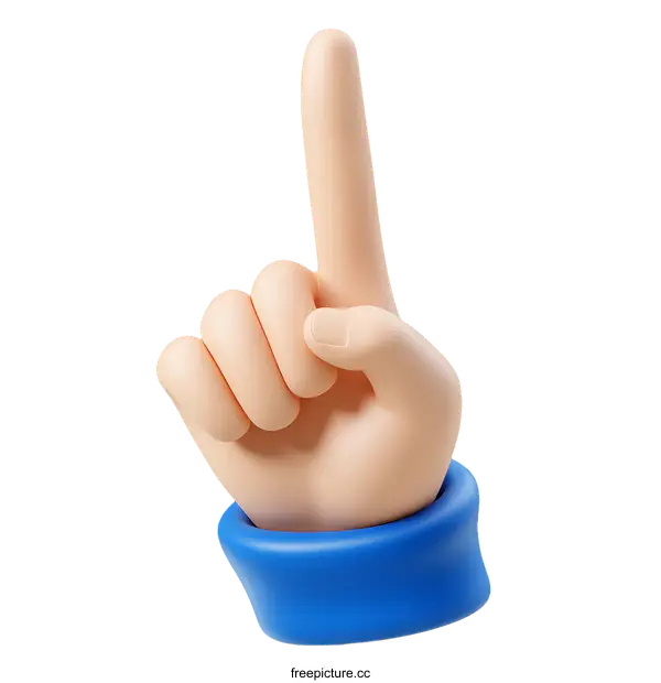 [Transparent Background PNG]Cartoon Hand Pointing Up Illustration