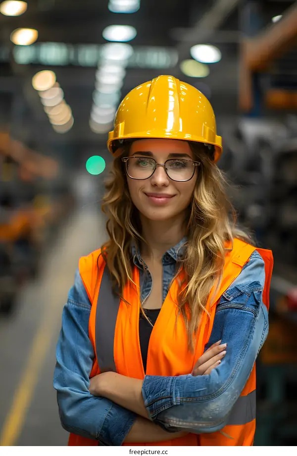 portrait of a female factory worker