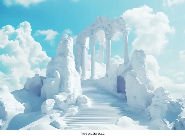 White Stone Columns In The Sky