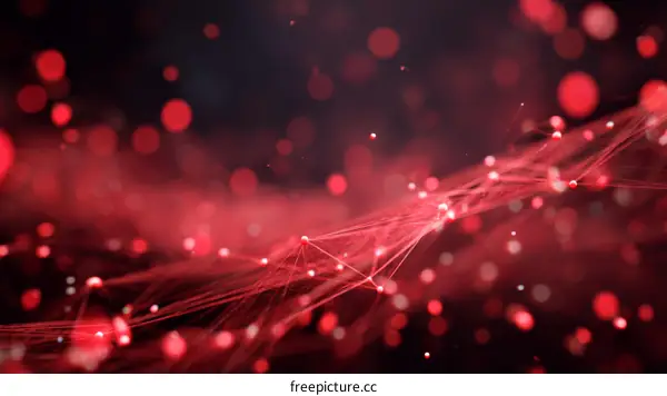 Abstract Red Digital Network Design