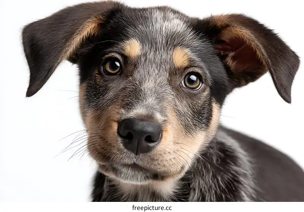 Closeup Portrait of a Blue Heeler Puppy
