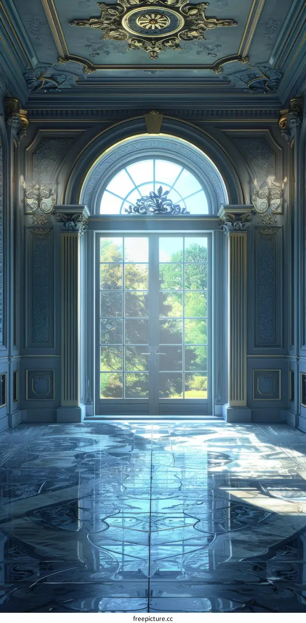 Grand Palace Interior with Majestic Windows